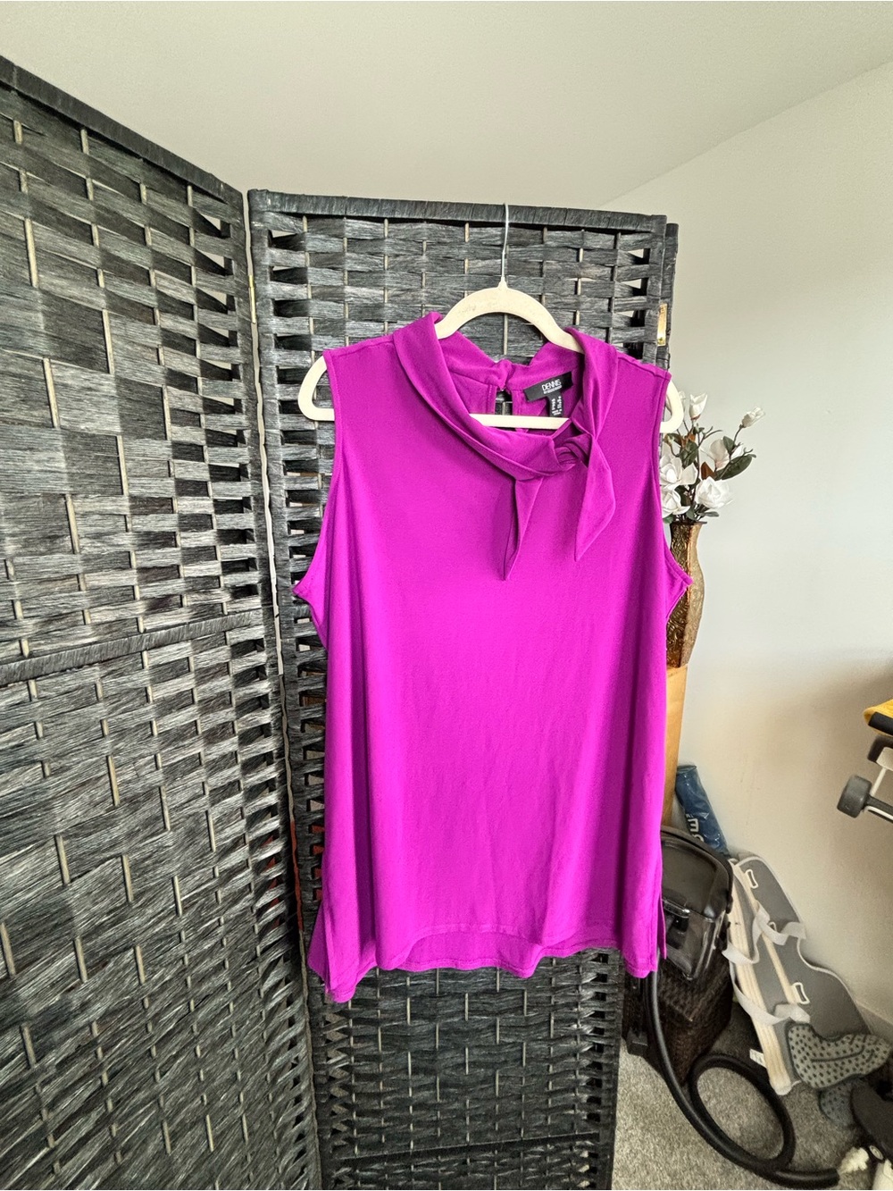 dennis basso Sleeveless Tie-Neck Camisole - Magenta
